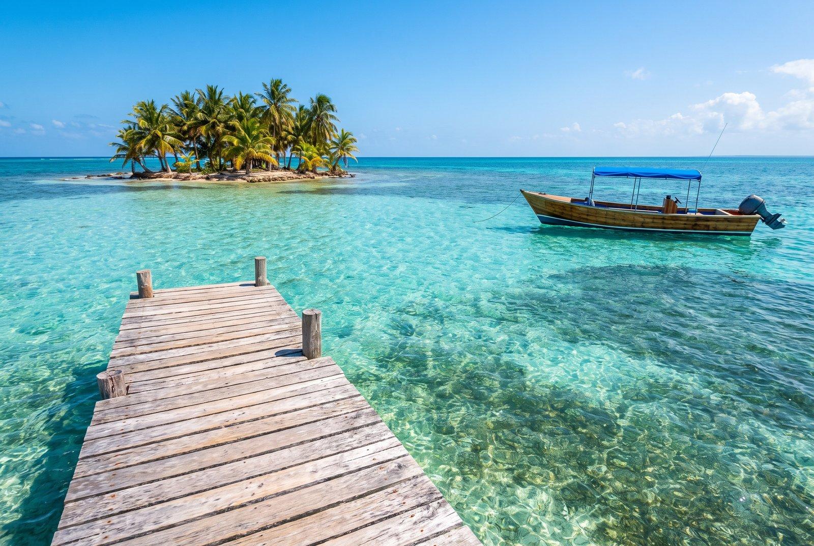 Caribbean caye and reef in Belize