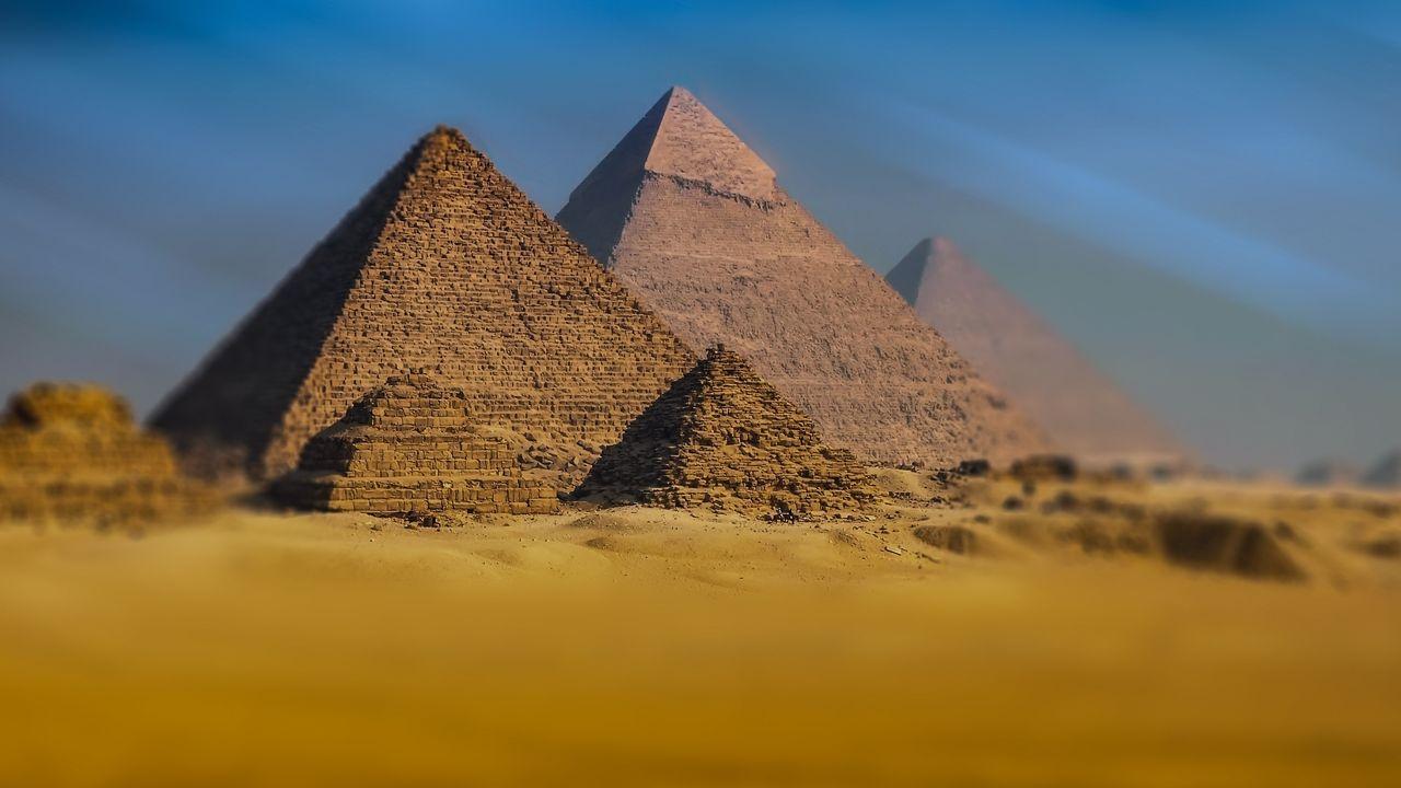 Pyramids and Nile scenery in Egypt