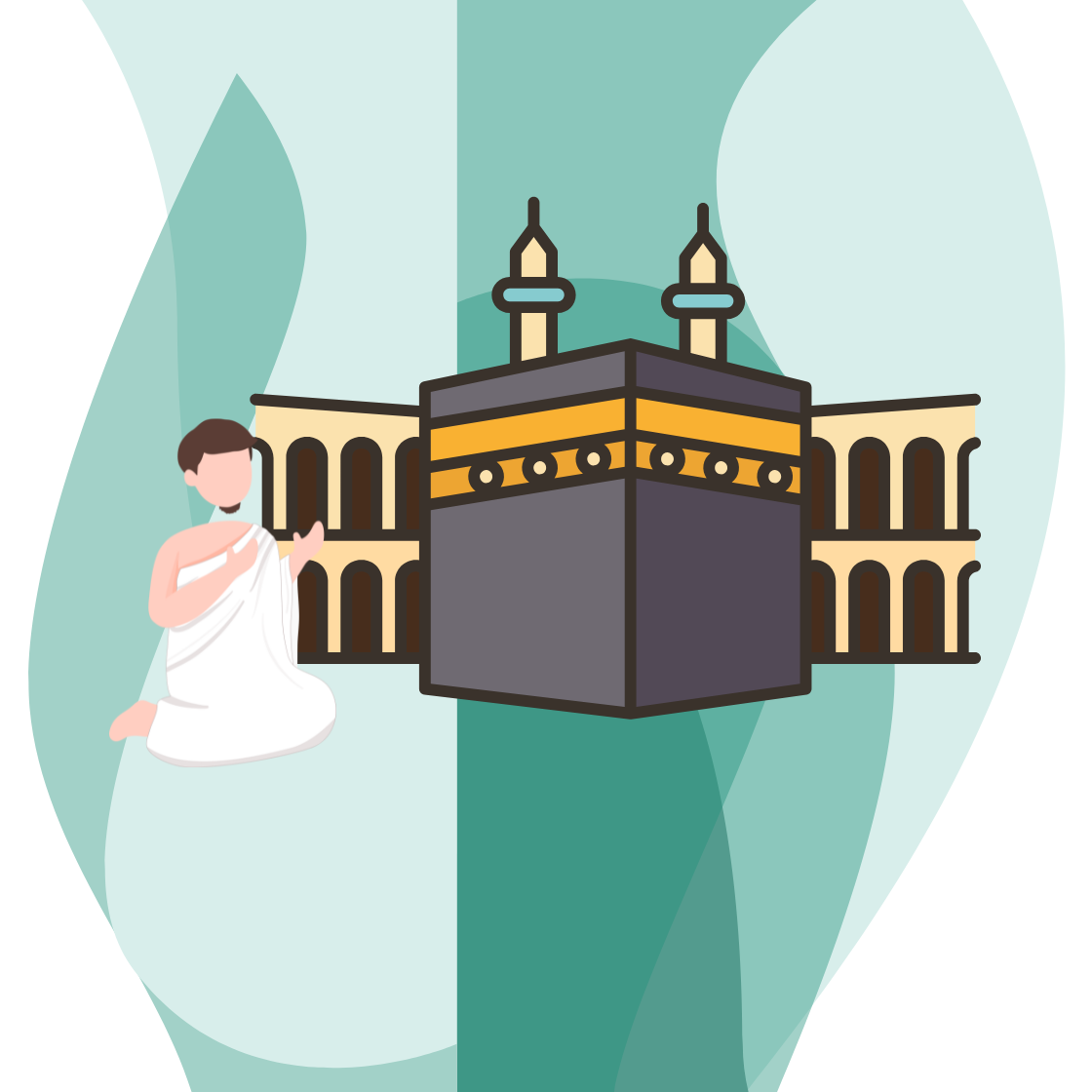 Pilgrims performing Tawaf around the Kaaba during Hajj and Umrah